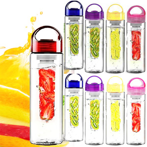Red 700ML BPA FREE Fruit Fuzer Infusing Infuser Water Bottle Sports Juice Maker